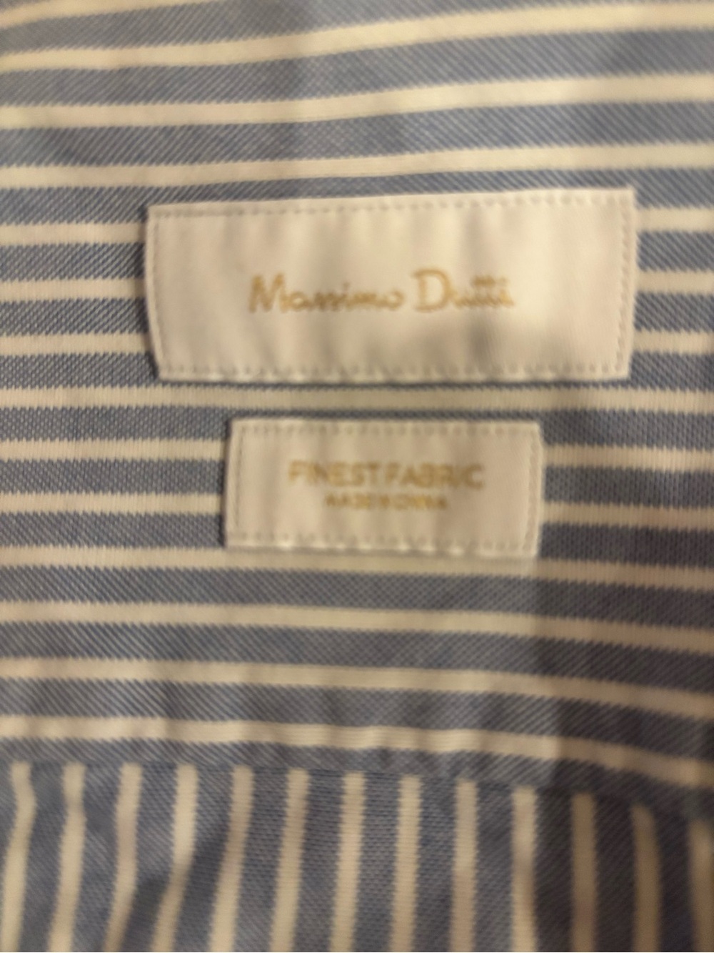 Massimo Dutti Light Blue & White Striped Casual Button-Down Shirt